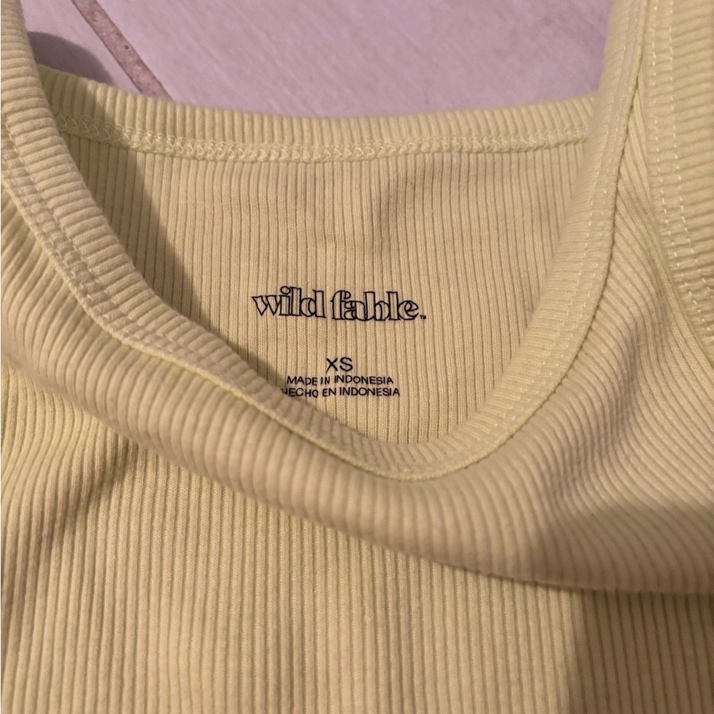 Wild Fable Light Yellow Ribbed Tank